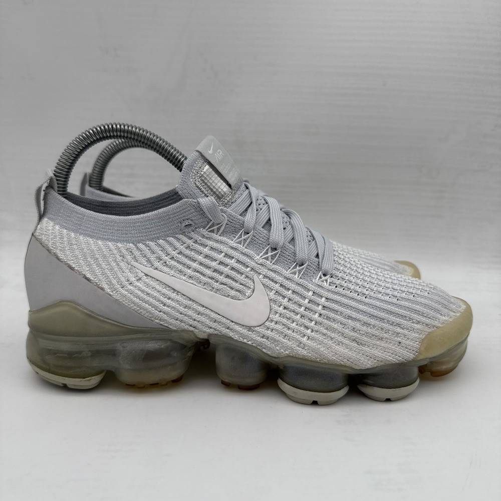 Nike Women's US 7.5 Air Vapormax Flyknit 3 AJ6910-100 White Pure Platinum Shoes - Picture 4 of 16